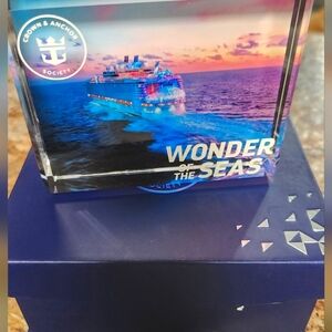 Wonder Of The Seas Royal Carribean Cruise Glass Block